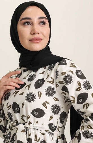 Schwarz Hijab Kleider 6013-02