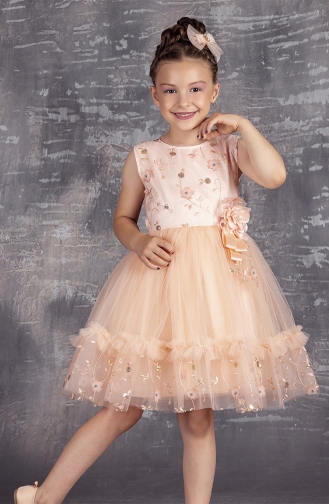 Salmon Children`s Dress 2318C-01