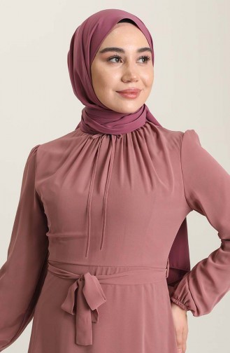 Dusty Rose Hijab Evening Dress 5674-10