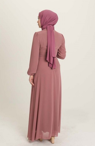 Dusty Rose Hijab Evening Dress 5674-10