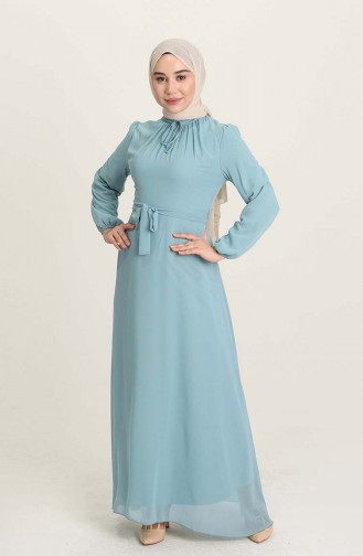 Minzenblau Hijab-Abendkleider 5674-12