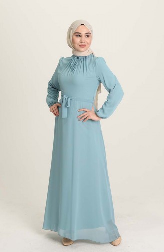 Minzenblau Hijab-Abendkleider 5674-12