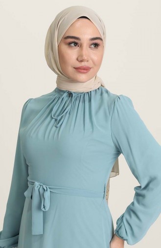 Mint Blue Hijab Evening Dress 5674-12