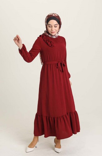 فستان أحمر كلاريت 1004-03