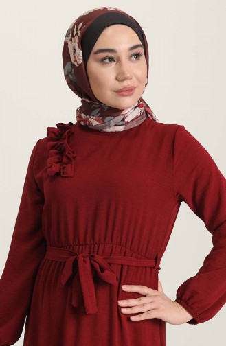 Claret red İslamitische Jurk 1004-03