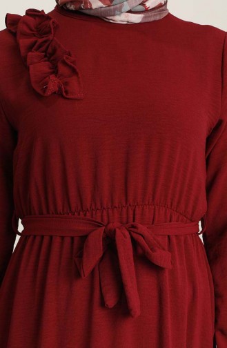 Claret Red Hijab Dress 1004-03
