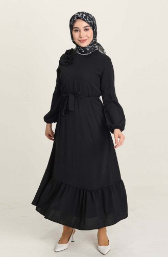 Schwarz Hijab Kleider 1004-05