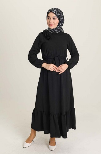 Schwarz Hijab Kleider 1004-05