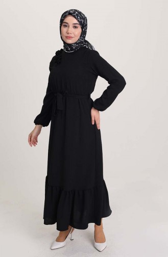 Schwarz Hijab Kleider 1004-05