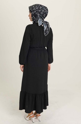 Schwarz Hijab Kleider 1004-05