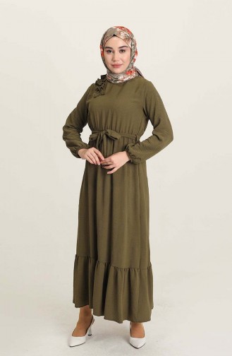 Khaki Hijab Dress 1004-08