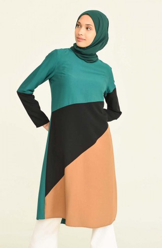 Three Piece Viscose Tunic 6447-03 Emerald Green 6447-03