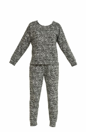 Akbeniz Kadın 100 Pamuk Penye Kışlık Pijama Takımı 3435 Gri