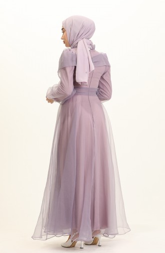 Violet Hijab Evening Dress 4925-06