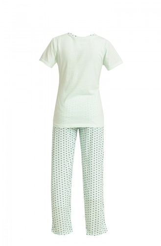 Akbeniz Kadın 100 Pamuklu Hamile Pijama Takımı 4509 Su Yeşili