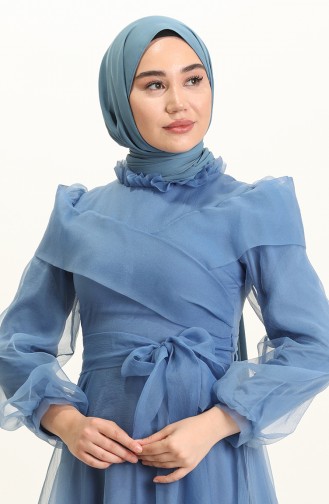 Indigo Hijab-Abendkleider 4925-05