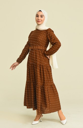 Tan Hijab Dress 5606-02