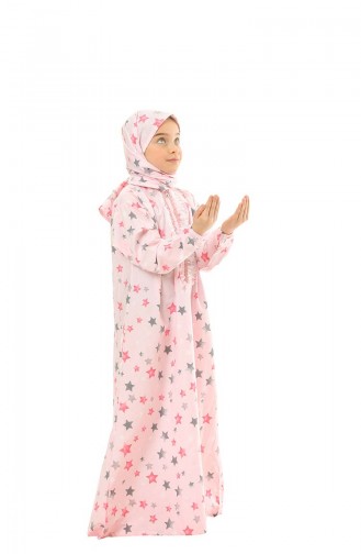 Çocuk Namaz Elbisesi 0875-01 Pembe