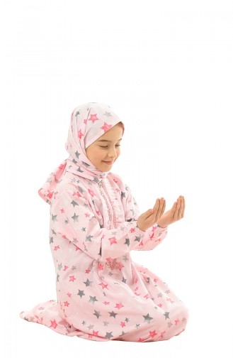 Çocuk Namaz Elbisesi 0875-01 Pembe