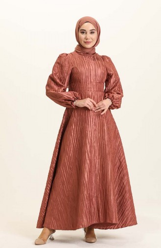 Onion Peel Hijab Evening Dress 0221-07