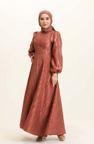 Onion Peel Hijab Evening Dress 0221-07