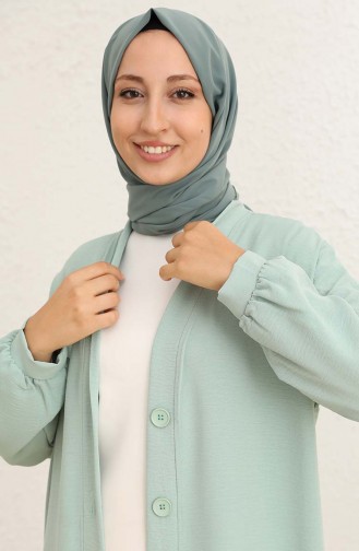 Aerobin Kumaş Düğmeli Hırka 0098-02 Mint Yeşili