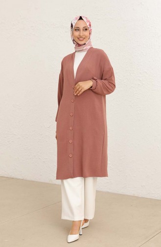 Beige-Rose Strickjacke 0098-05