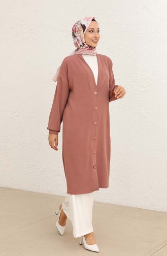 Beige-Rose Strickjacke 0098-05