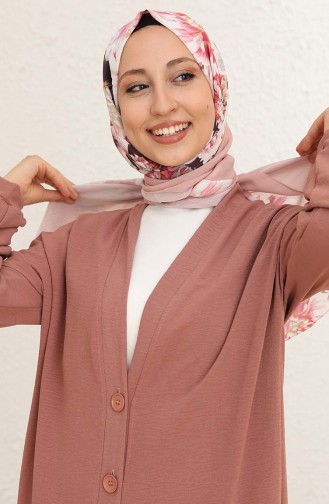 Beige-Rose Strickjacke 0098-05
