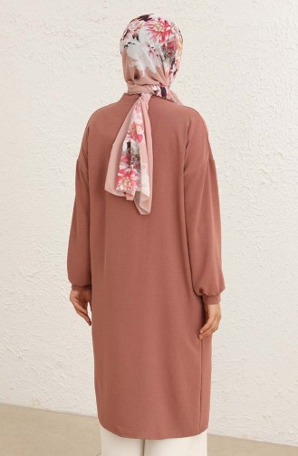 Beige-Rose Strickjacke 0098-05