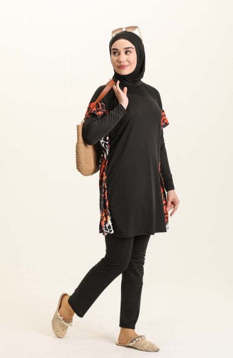 Brown Swimsuit Hijab 2201C-01