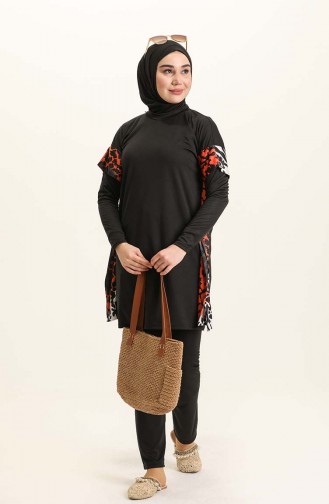 Brown Swimsuit Hijab 2201C-01