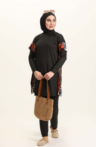 Brown Modest Swimwear 2201C-01