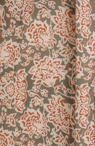 Desenli Abaya Pantolon İkili Takım 0124-01 Bej