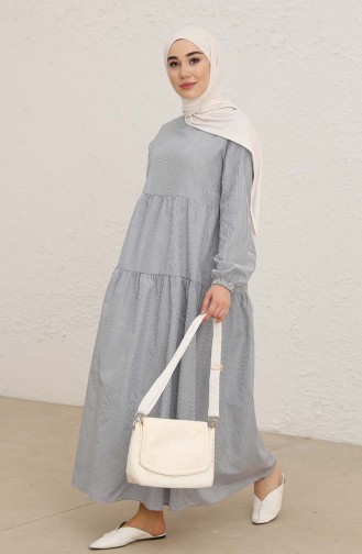 Navy Blue Hijab Dress 1801-07