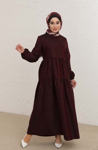 Weinrot Hijab Kleider 1802-02