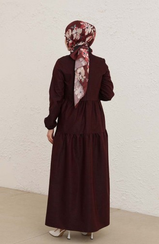 Weinrot Hijab Kleider 1802-02