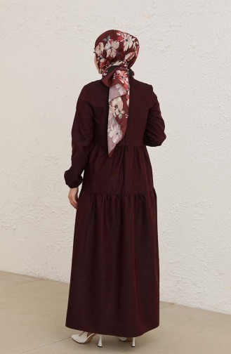 Claret Red Hijab Dress 1802-02