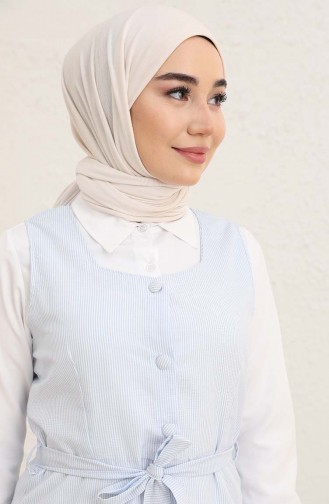 Babyblau Hijab Kleider 1808A-01