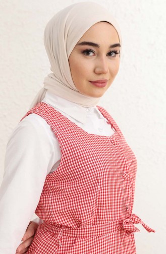 Red Hijab Dress 1808-02