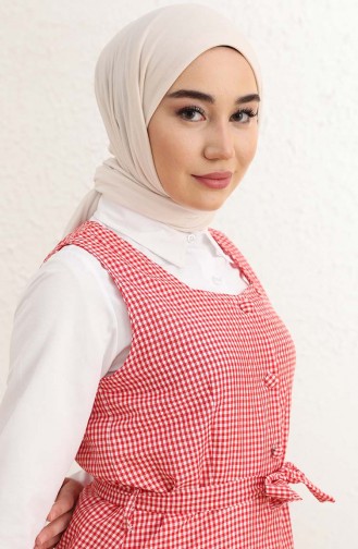 Pötikare Jile Elbise 1808-02 Kırmızı