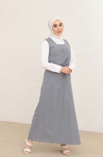 Dunkelblau Hijab Kleider 1808-03