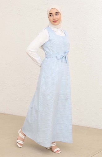 Baby Blue Hijab Dress 1808-04