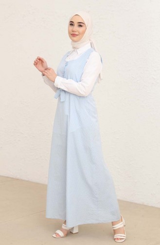 Baby Blue Hijab Dress 1808-04