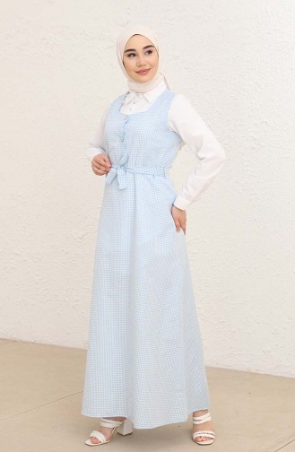 Baby Blue Hijab Dress 1808-04