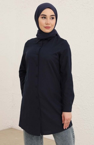 Buttoned Tunic 2562-03 Navy Blue 2562-03