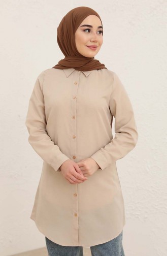 Buttoned Tunic 2562-04 Beige 2562-04