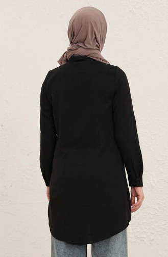 Düğmeli Tunik 2562-07 Siyah