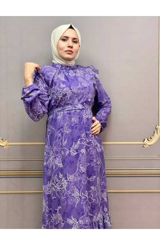 Violet Hijab Dress 8003-01