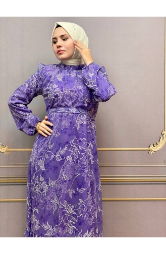 Violet Hijab Dress 8003-01